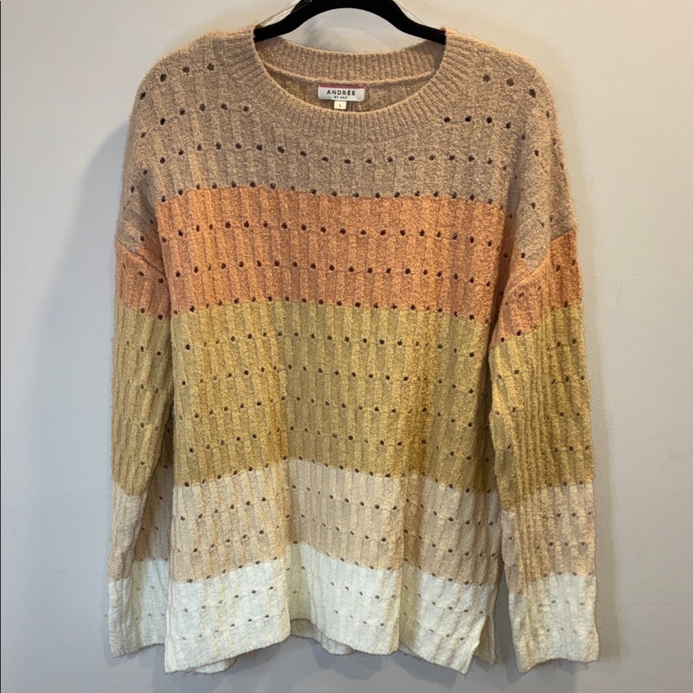Andree by Unit Women's Multicolor Striped Sweater Size Large